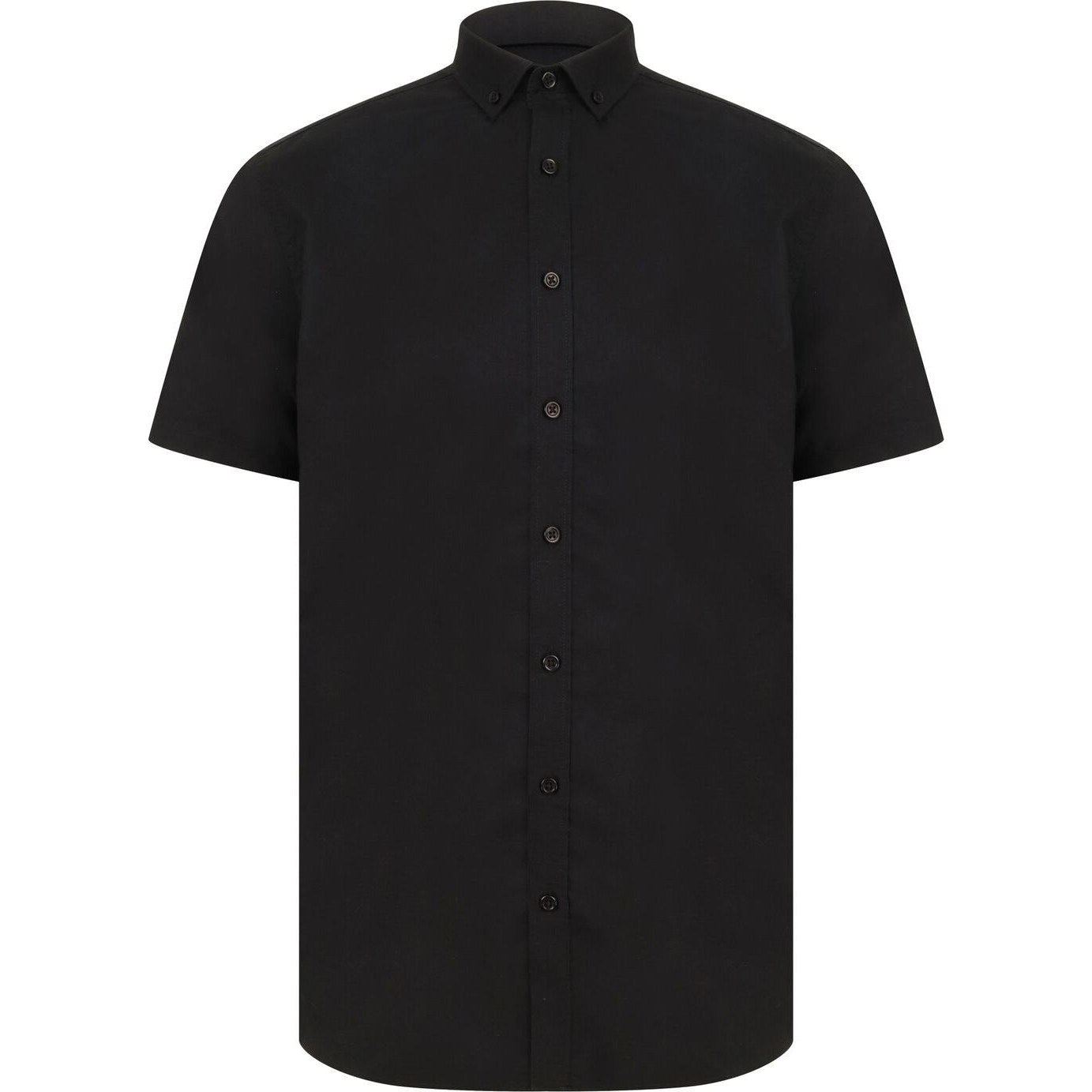 Henbury Modern Short Sleeve Oxford Shirt Regular Fit Wrinkle-Resistant Cotton