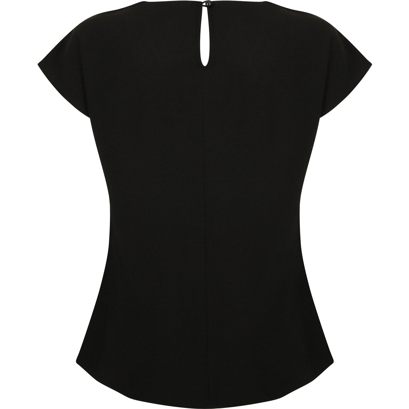 Henbury Women's Pleat Front Blouse Short Sleeve Keyhole Back Cool Comfort