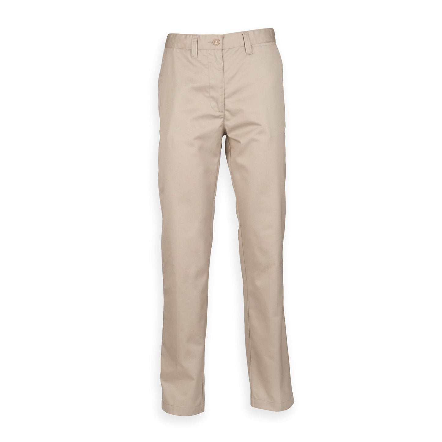 Henbury Women's Chino Trousers Flat Front Straight Leg Workwear Sizes XS-4XL