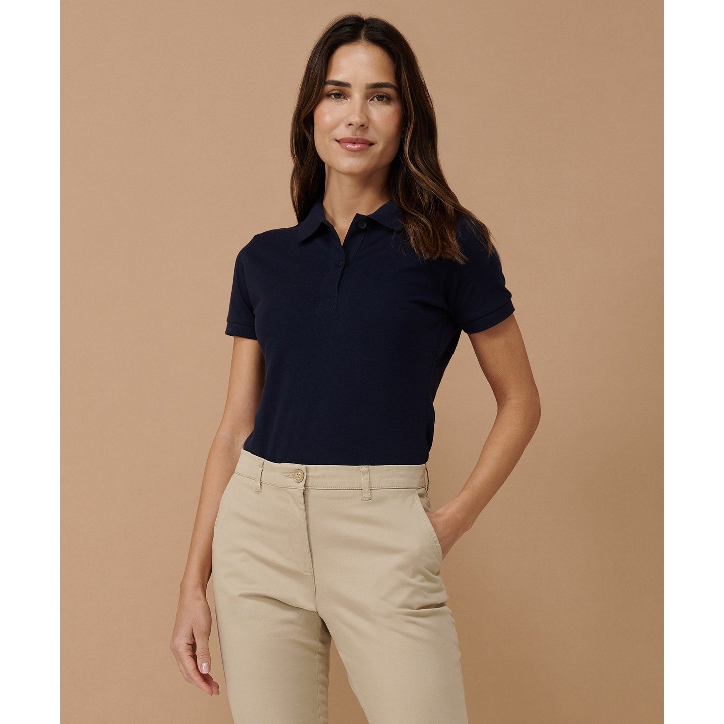 Henbury Women's Slim Fit Stretch Chinos Cotton Blend Twill Trousers Size 8-22