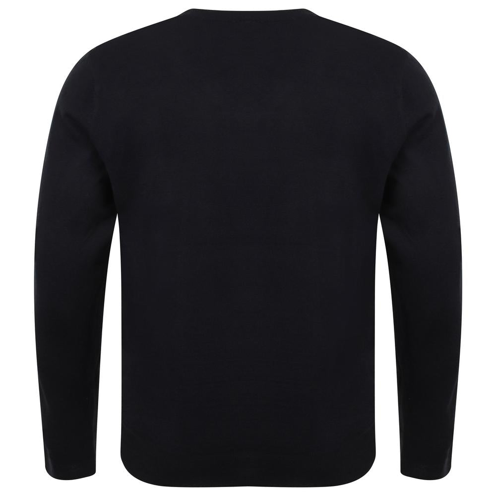 Henbury 12 Gauge V-Neck Jumper 50% Cotton 50% Acrylic Fine Knitwear Quality