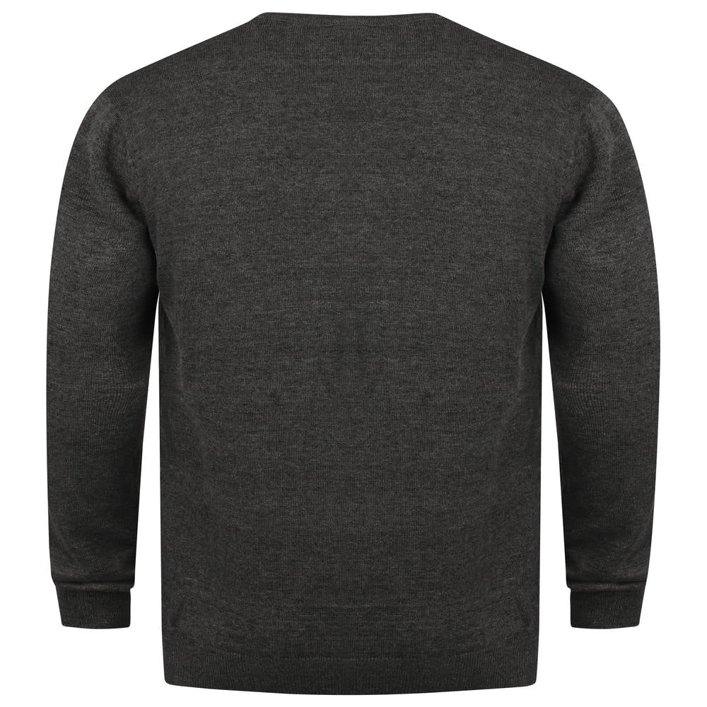 Henbury 12 Gauge V-Neck Jumper 50% Cotton 50% Acrylic Fine Knitwear Quality