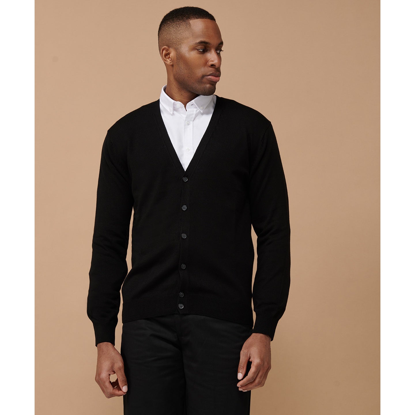 Henbury V-Button Cardigan 50% Cotton 50% Acrylic Fine Knit Corporate Colours