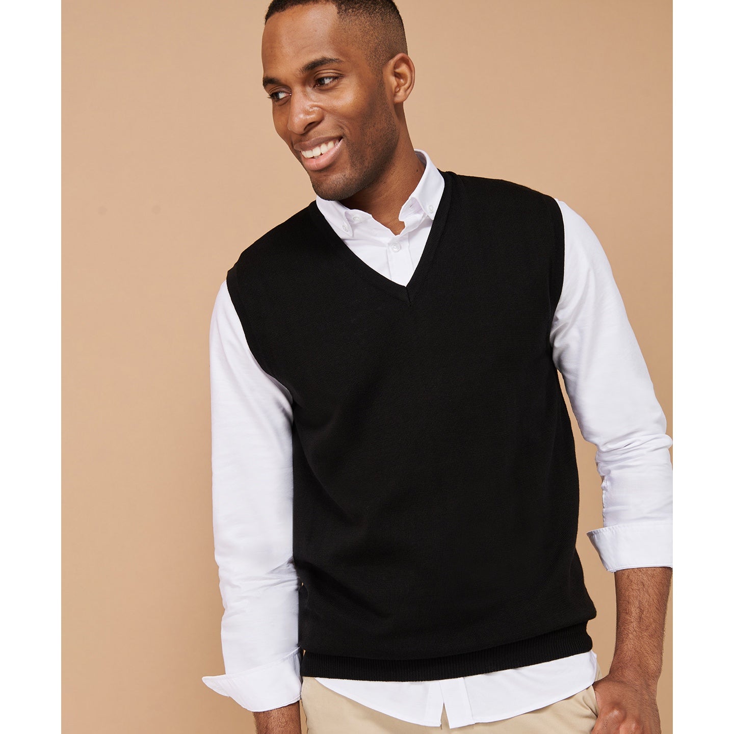 Henbury Sleeveless V-Neck Jumper Fine Knit 50% Cotton 50% Acrylic Various Sizes