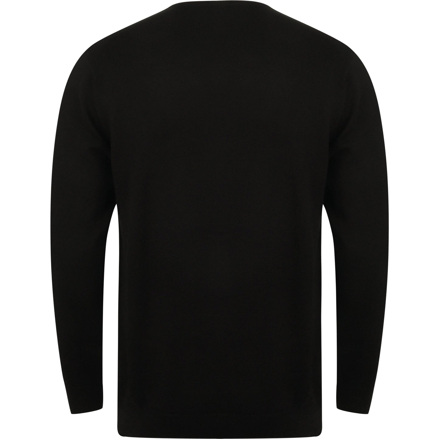 Henbury Crew Neck Jumper 50% Cotton 50% Acrylic Fine Knit Ribbed Hem Sizes S-4XL