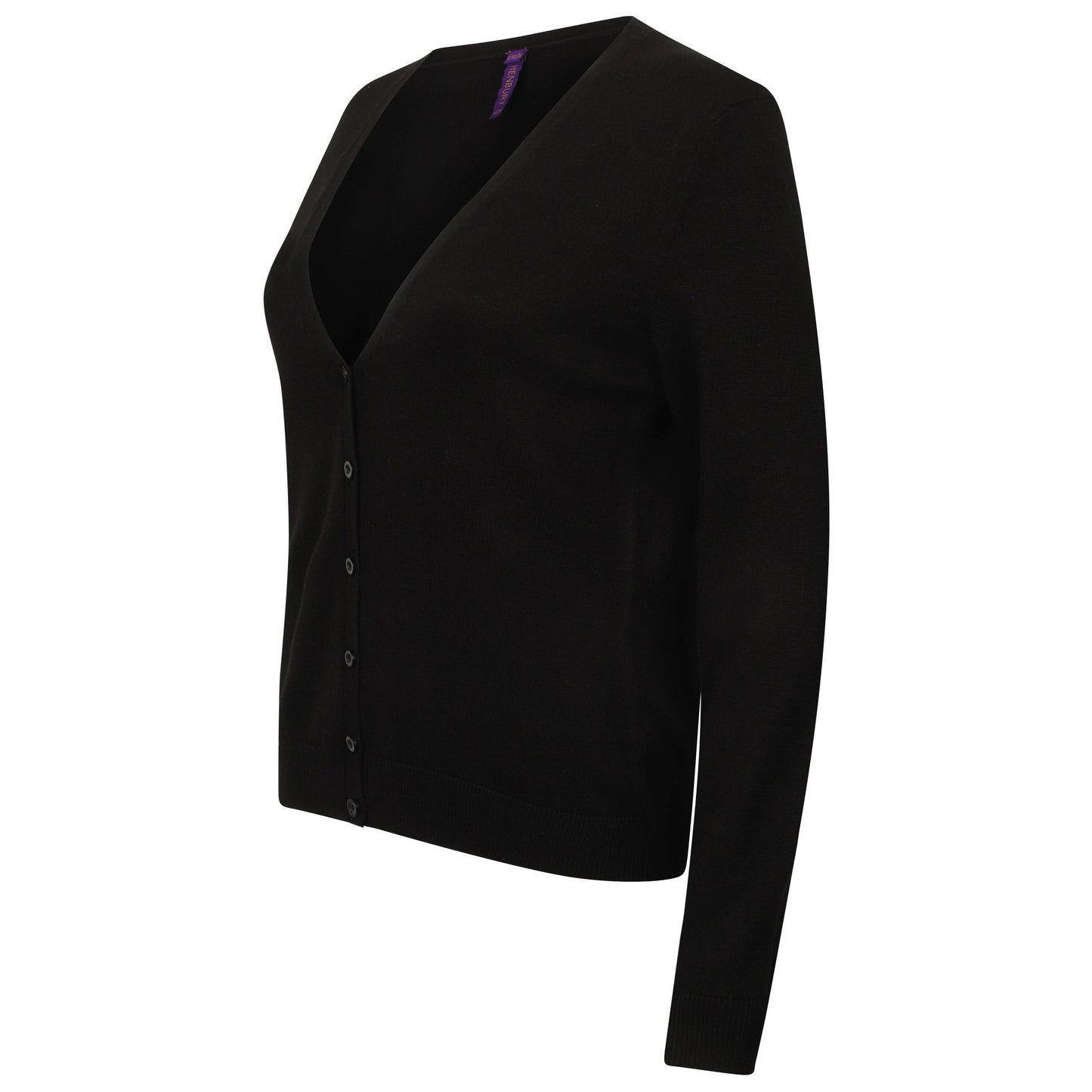 Henbury Women's V-Neck Cardigan Fine Knit + Pearlized Buttons Corporate Colours