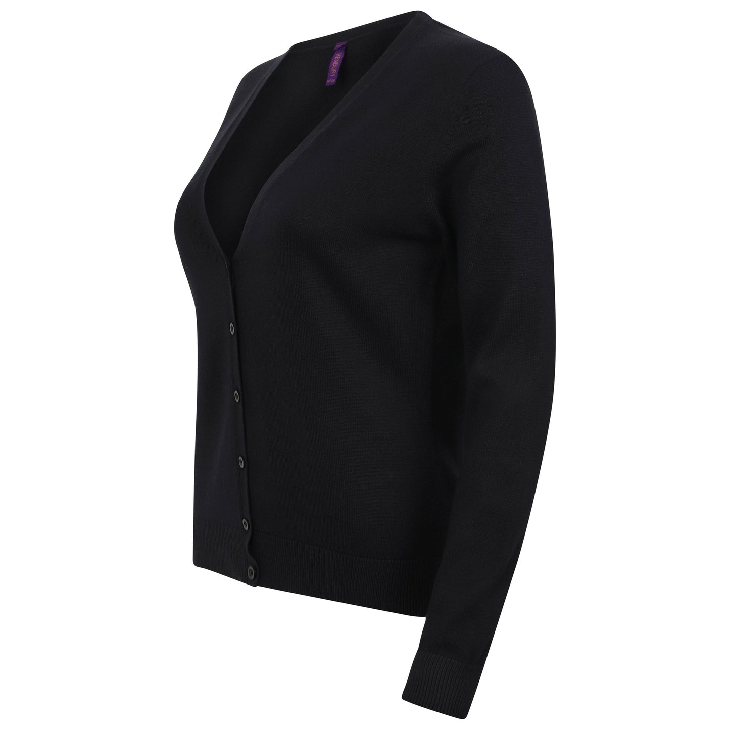 Henbury Women's V-Neck Cardigan Fine Knit + Pearlized Buttons Corporate Colours