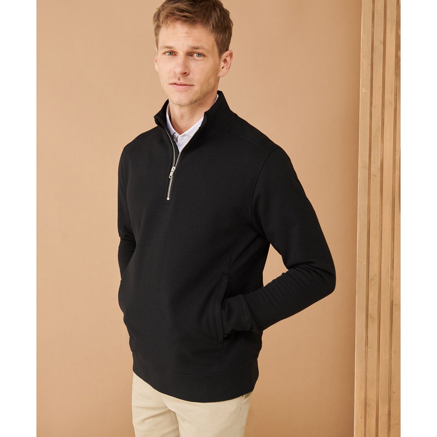 Henbury Unisex Sustainable Â¼ Zip Sweatshirt Recycled Materials Eco-Friendly