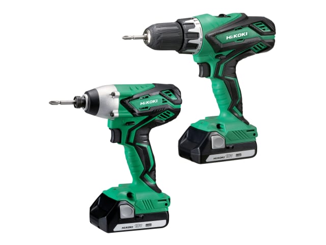 HiKOKI KC18DGLJAZ Twin Pack 18V Combi Drill & Impact Driver with 2 Batteries