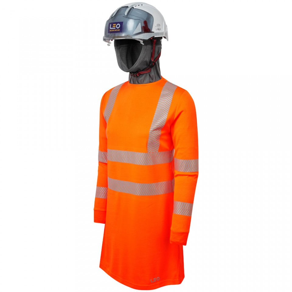 Leo Workwear Lilly EcoViz Performance Modesty Tunic Hi-Vis Orange S-XXL