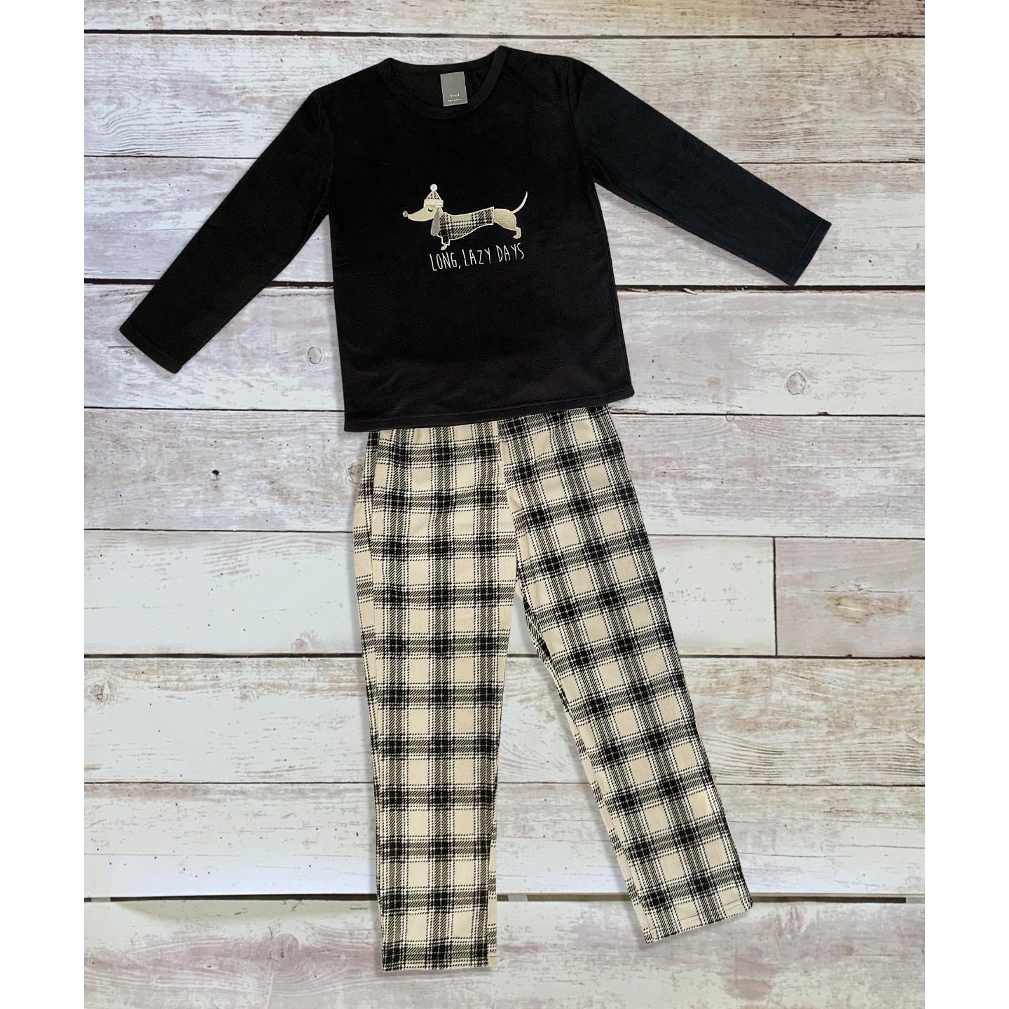 Fluffy Fleece AppliquÃ© Pyjamas for Women - Soft Sleepwear Sizes S-XL