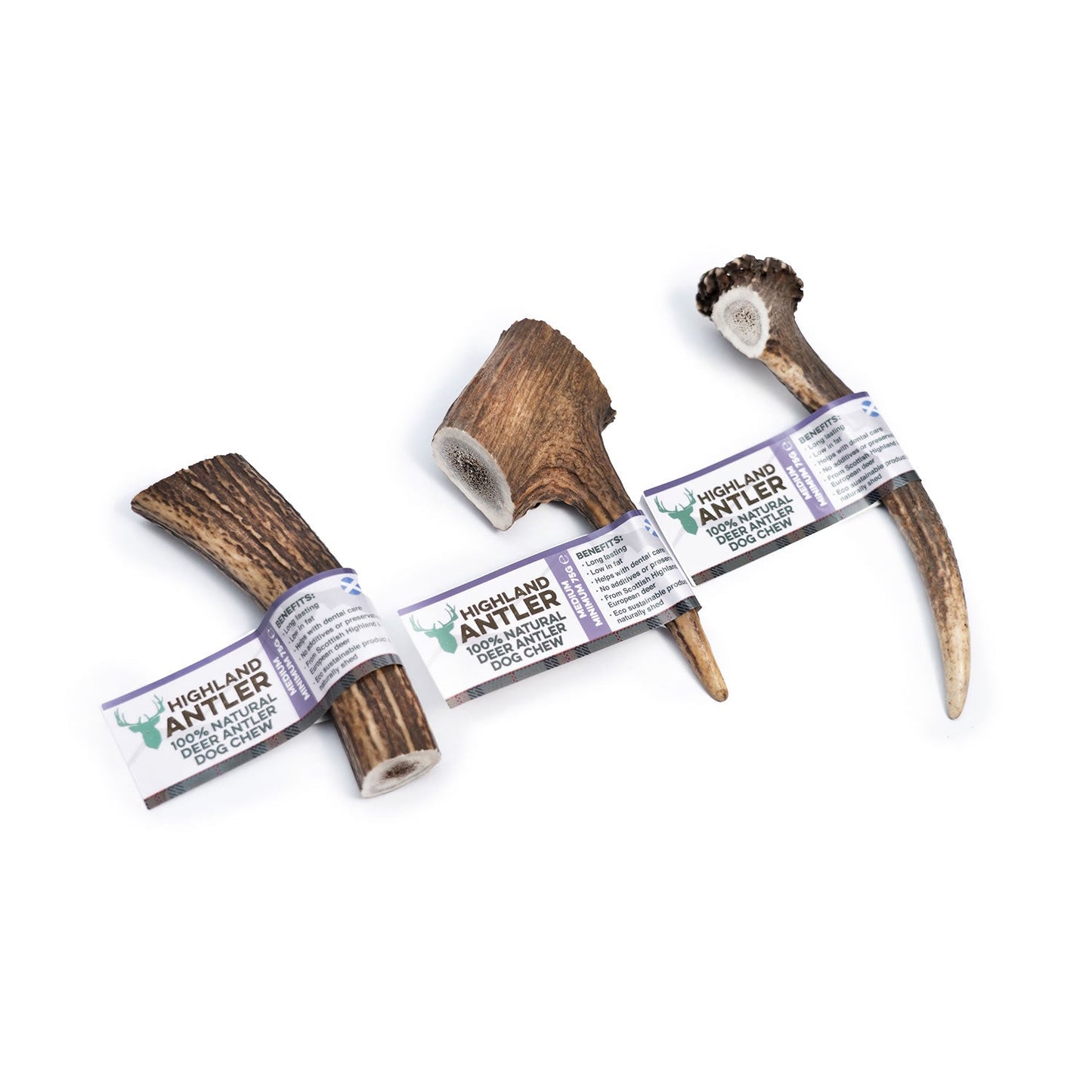 Highland Antler 100% Natural Shed Deer Antler Low Fat Vitamins Minerals