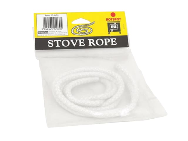 Hotspot Stove Rope 6mm x 25m Heat-Resistant Glass Fibre for Stoves & Boilers