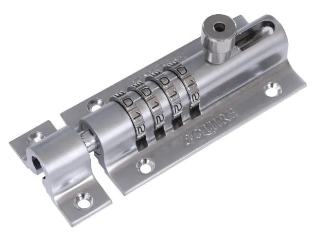 Squire CombiBolt 4 Re-Codable Locking Bolt Chrome 120mm - Security Gates & Sheds