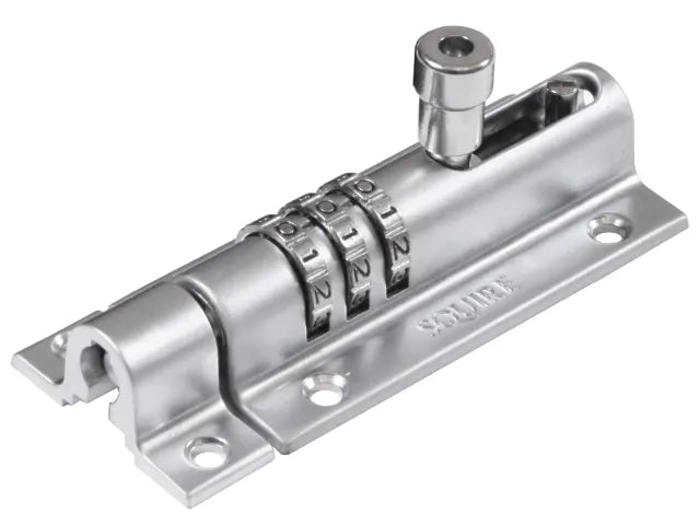 Squire CombiBolt 3 Re-Codable Locking Bolt Chrome 92mm High Security Lock