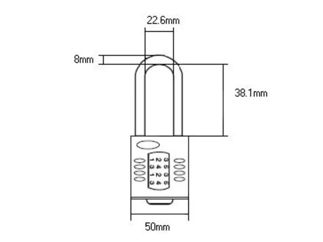Squire CP50/1.5 Combination Padlock 4-Wheel 50mm Long Shackle 10,000 Codes