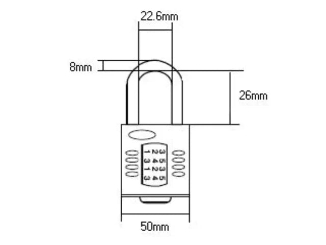 Squire CP50 50mm Combination Padlock 4-Wheel Recodeable Heavy-Duty Security