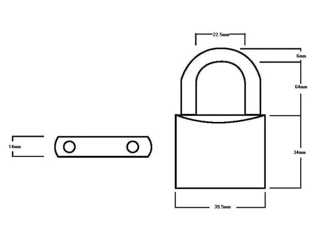 Squire LN4LS Lion Brass Padlock 5-Pin 40mm with 65mm Long Shackle Security