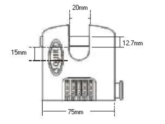 Squire SHCB75 Stronghold 5-Wheel Re-Codable Padlock with Hardened Steel Shackle