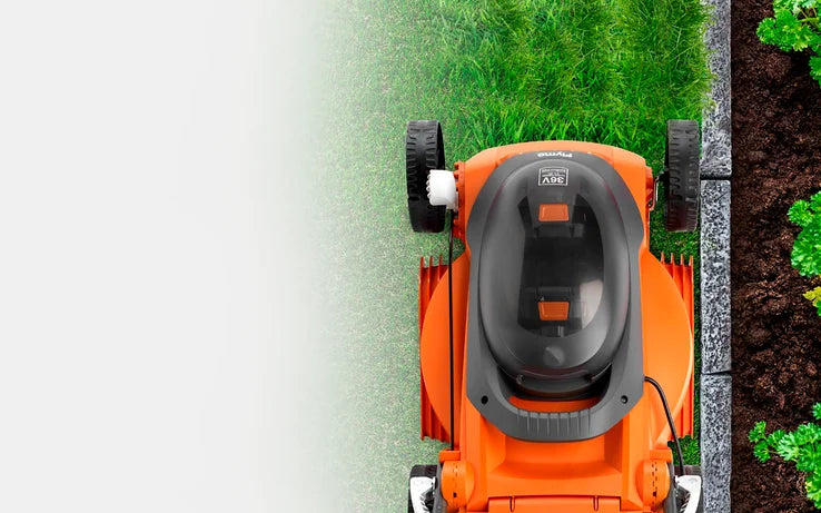 Flymo 36V EasiStore 340R Battery Lawn Mower 34cm with Rear Roller & Storage