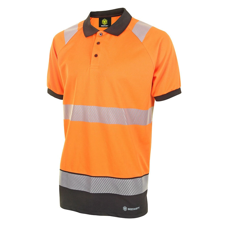 Beeswift Hi-Vis Two Tone Polo Shirt S/S EN ISO 20471 Class 2 Breathable