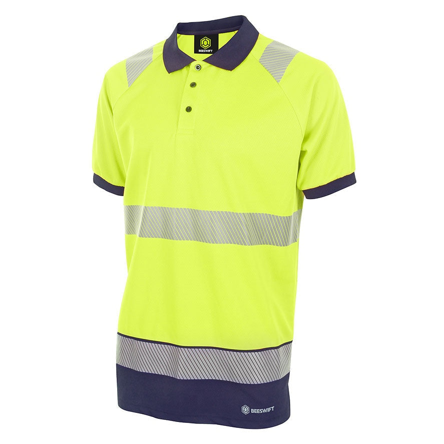 Beeswift Hi-Vis Two Tone Polo Shirt S/S EN ISO 20471 Class 2 Breathable