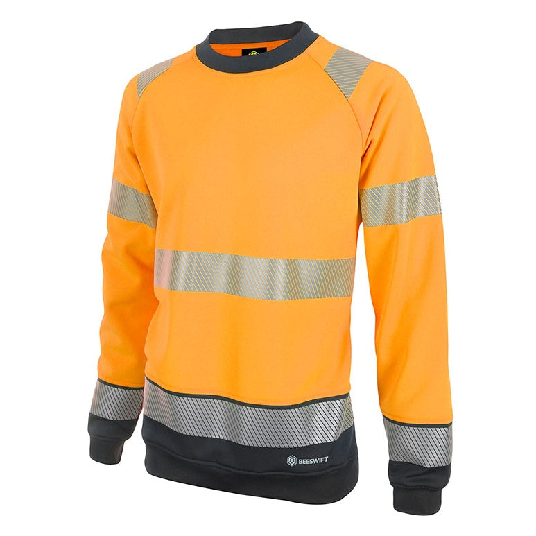 Beeswift Hi Vis Two Tone Sweatshirt EN ISO 20471 Class 3 Anti Pill Fleece