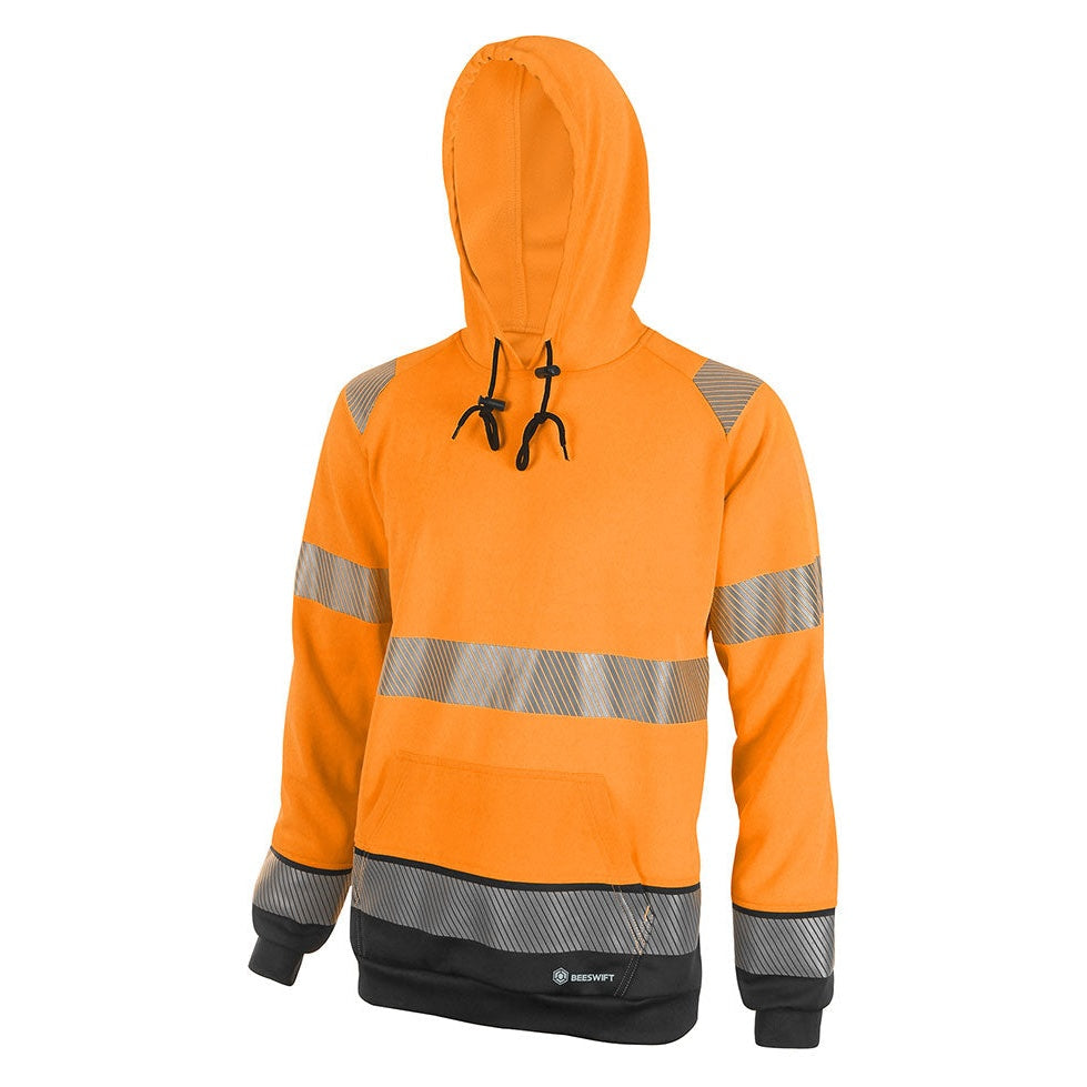 Beeswift Hi-Vis Two Tone Hoody 280gsm Fleece Anti-Pill Retro-Reflective Tape