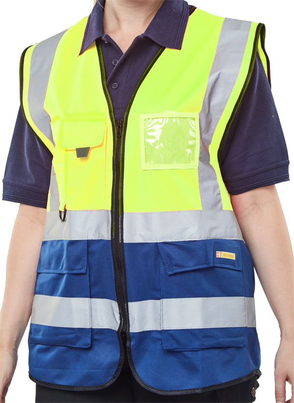 Beeswift Hi Vis Two Tone Executive Waistcoat EN ISO 20471 Class 1 100% Polyester