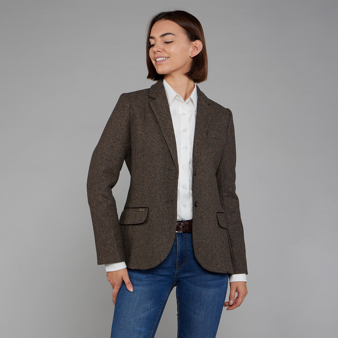 Toggi Harvard Tweed Jacket UK Made Italian Cloth Paisley Lining Horn Buttons