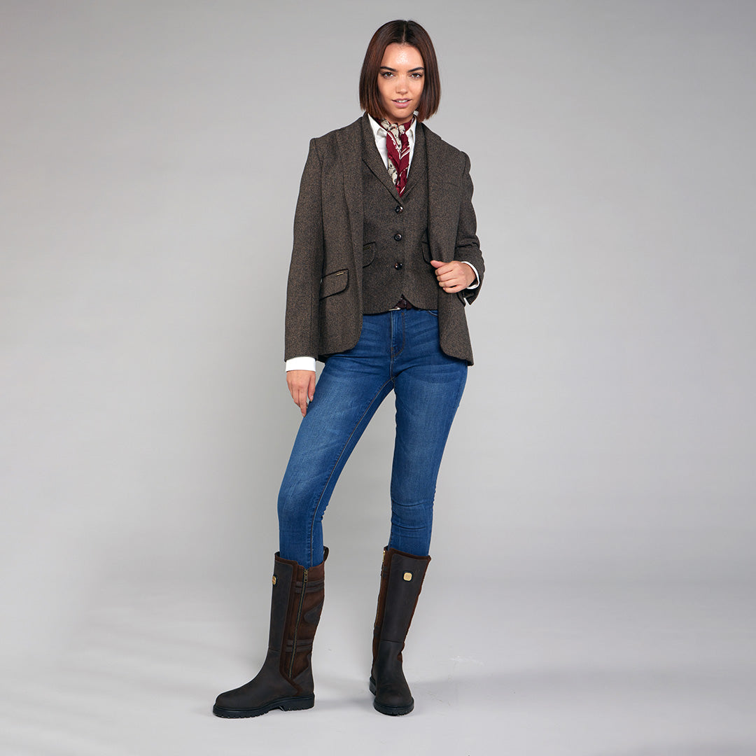 Toggi Harvard Tweed Jacket UK Made Italian Cloth Paisley Lining Horn Buttons