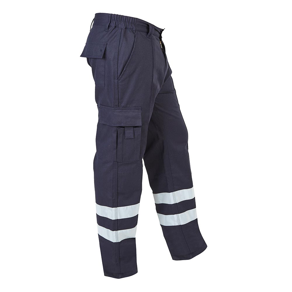 Himalayan H832 Men's Titanium Work Trousers Hi-Vis Elastic Waist Multi-Pockets