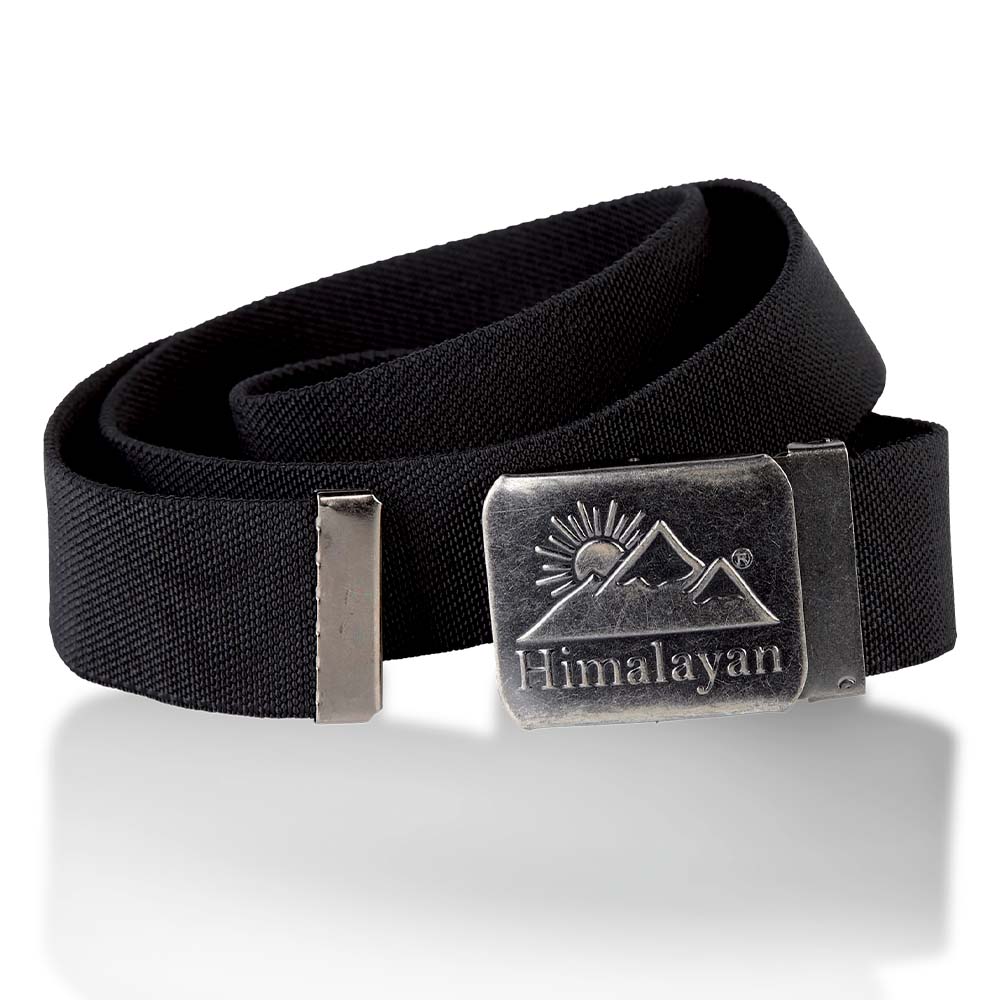 Black Revolve Belt 100% Polyester Webbing Adjustable Stylish Casual Accessory