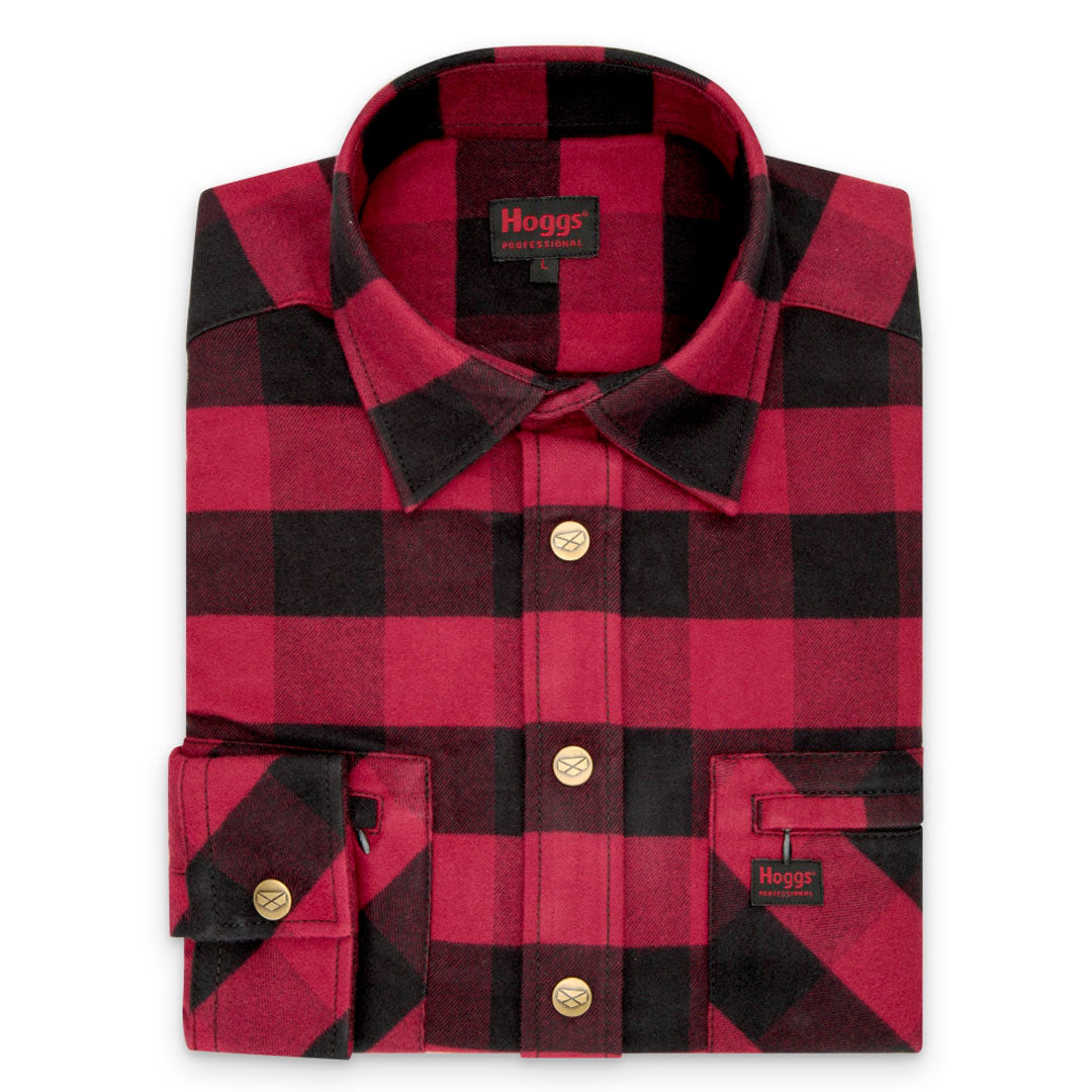Hoggs of Fife Tentsmuir Men's Flannel Shirt Double Brushed Cotton Country Style