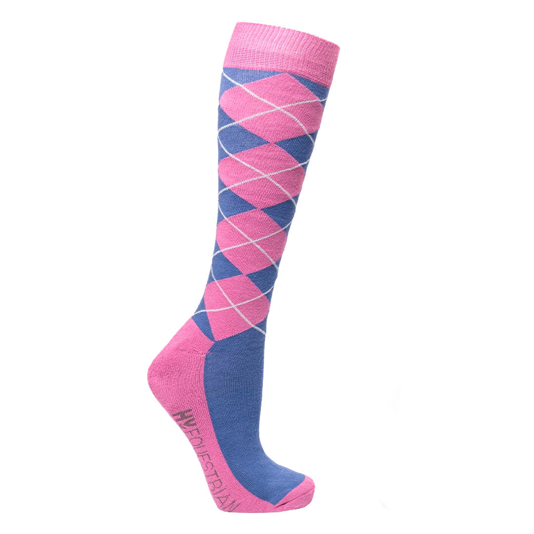 HY Equestrian Synergy Argyle Long Socks Pack Of 3 For Riding and Yard Work