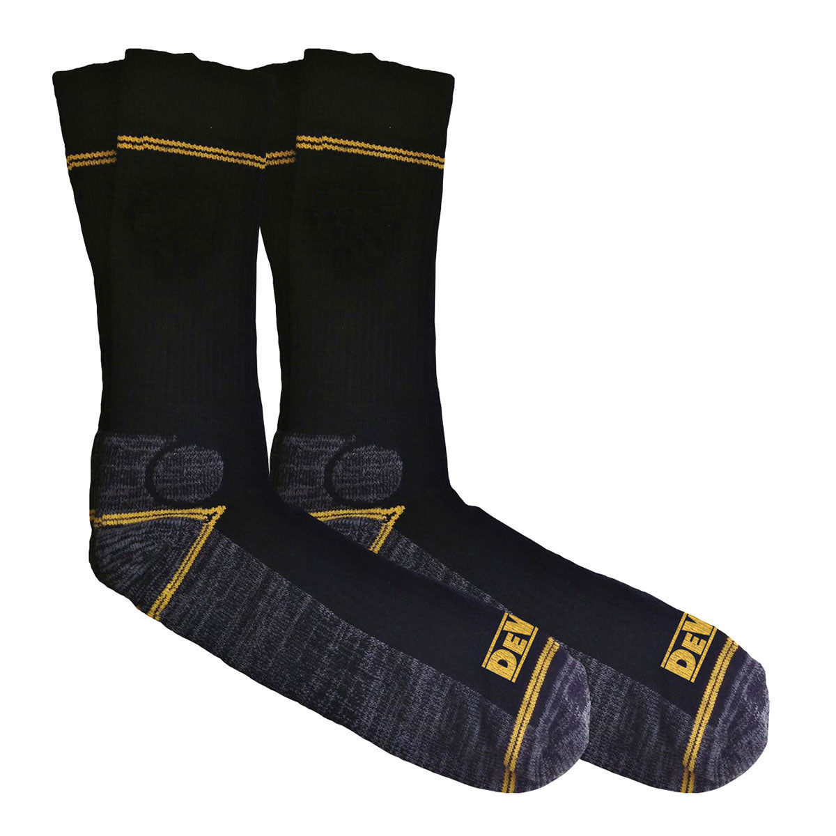 DeWalt Hydro Socks Black Grey High Quality Work Socks Defined Fit Size Options