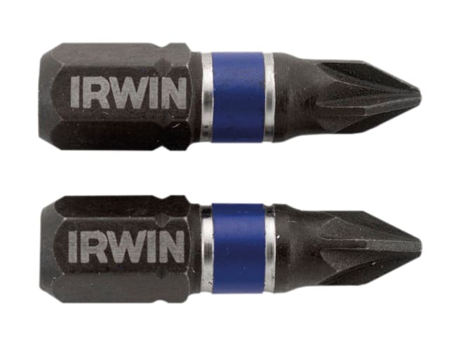 IRWIN Impact Screwdriver Bits PZ1 25mm Pack of 2 High Torque Durable Steel
