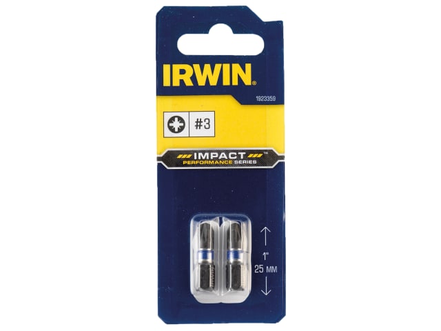 IRWIN Impact Screwdriver Bits PZ1 25mm Pack of 2 High Torque Durable Steel