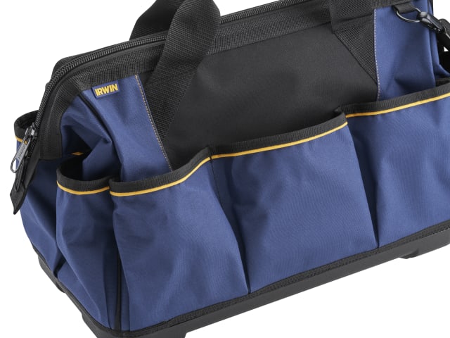 IRWIN Large Open Mouth Tool Bag 50cm Durable Fabric Padded Handles 20kg Load