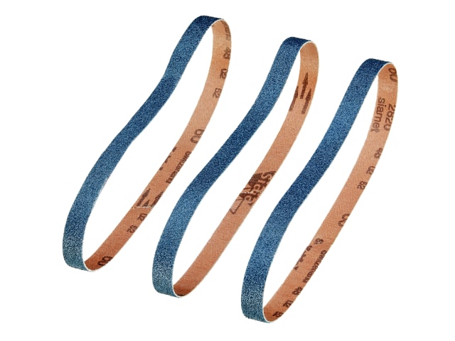 IRWIN Powerfile Zirconium Sanding Belts 13x455mm 60G Pack of 3 for Ceramics