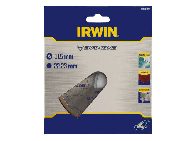IRWIN Continuous Rim Diamond Blade 115mm for Ceramic Tile Cutting