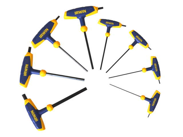 IRWIN Metric T-Handle Hex Key Set 8 Piece Chrome Vanadium Steel Ergonomic
