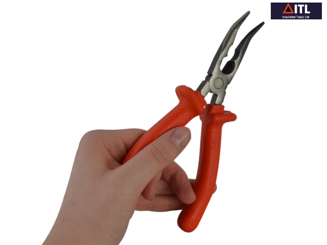 ITL 150mm Insulated Bent Nose Pliers with Cutter for Hard-to-Reach Areas