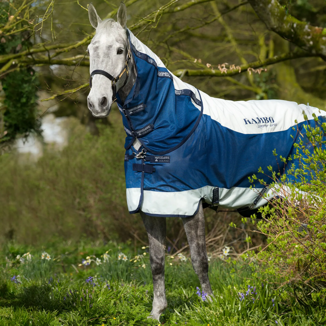 Horseware Ireland Rambo Summer Series V-Front Horse Rug Vfront Turnout With Hood
