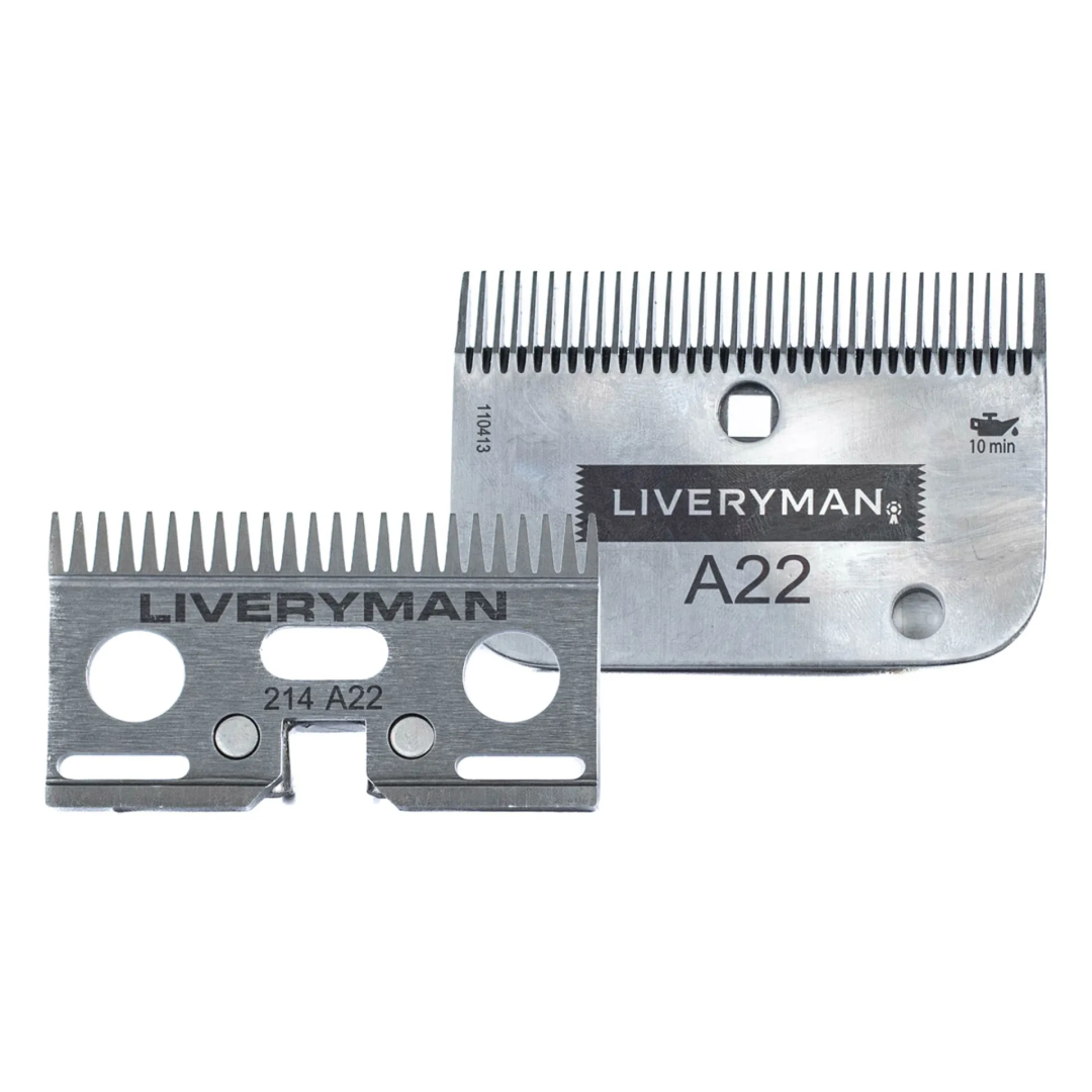 Liveryman Horse A22 Fine Blade Cutter & Comb Set and For Grooming