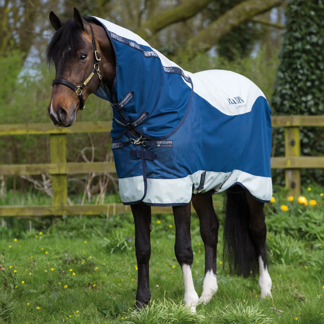 Horseware Ireland Rambo Summer Series V-Front Horse Rug Vfront Turnout With Hood