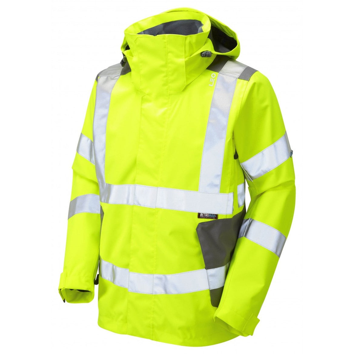 Leo Workwear EXMOOR EcoViz 10K Performance Jacket Breathable Waterproof S-6XL