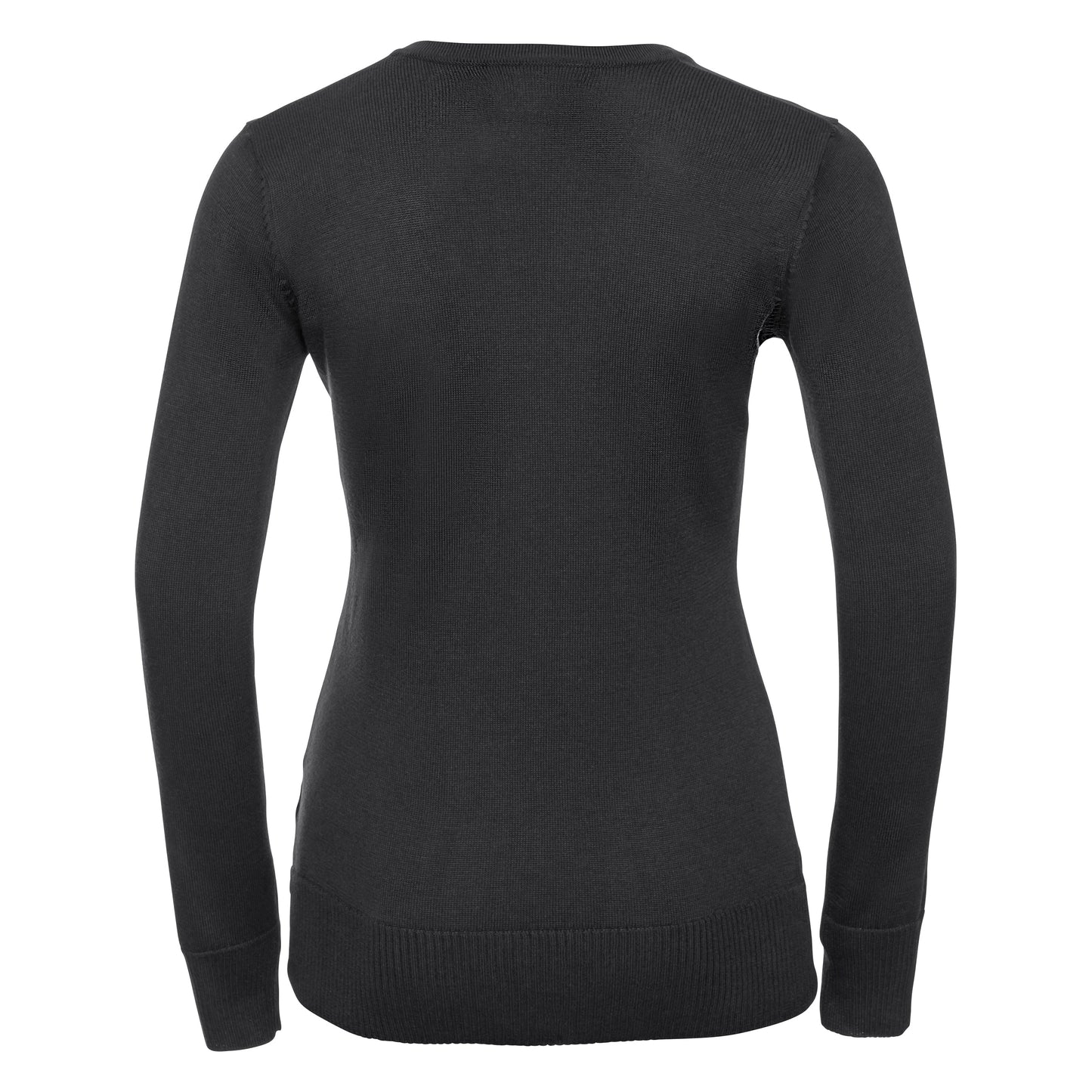 Russell Collection Women's V-Neck Knitted Sweater Easy-Care Cotton Blend