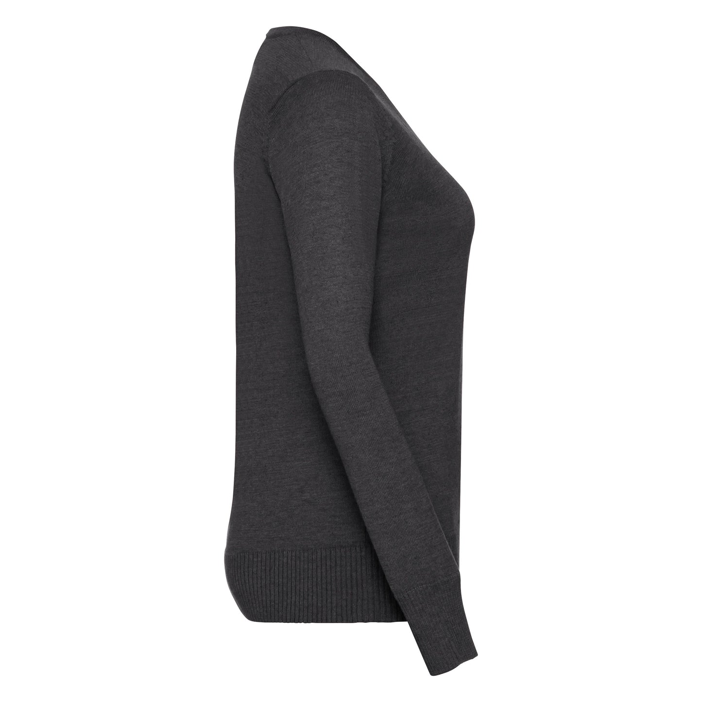 Russell Collection Women's V-Neck Knitted Sweater Easy-Care Cotton Blend