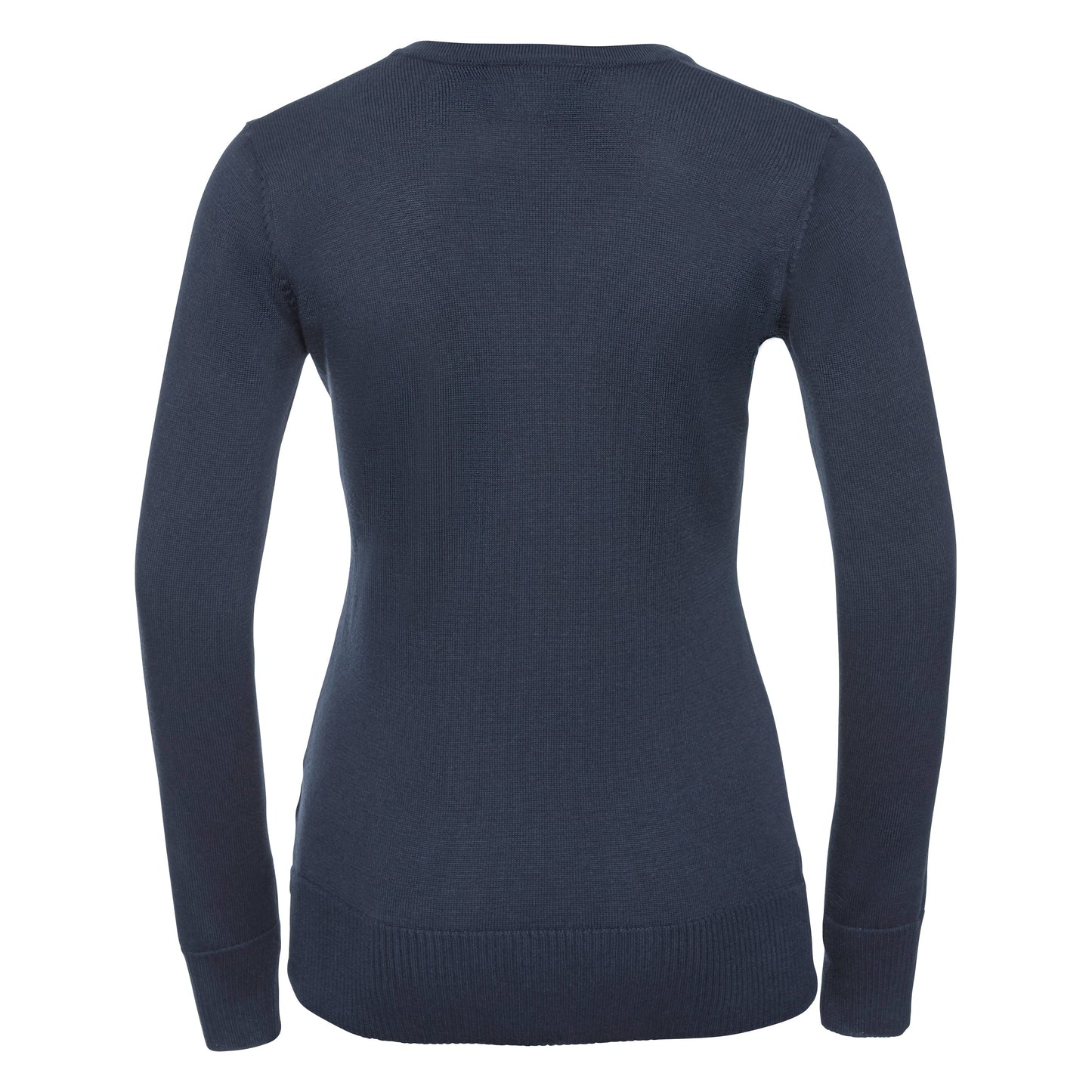 Russell Collection Women's V-Neck Knitted Sweater Easy-Care Cotton Blend